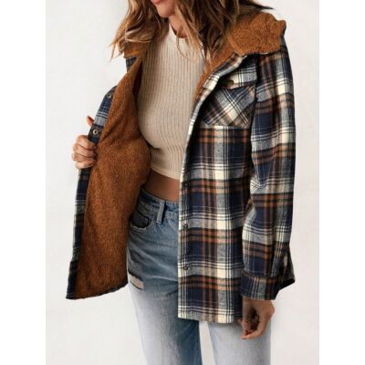 Printed hooded cardigan