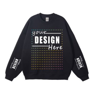 2024 autumn and winter 350g solid color basic style plus velvet round neck sweatshirt casual trendy sweatshirt men couple pullover sweatshirt